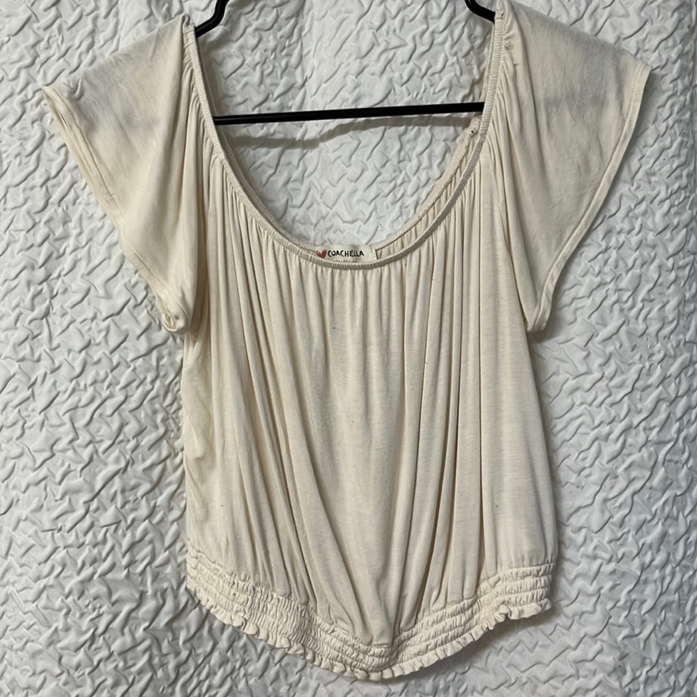 Off the Shoulder Cream Top